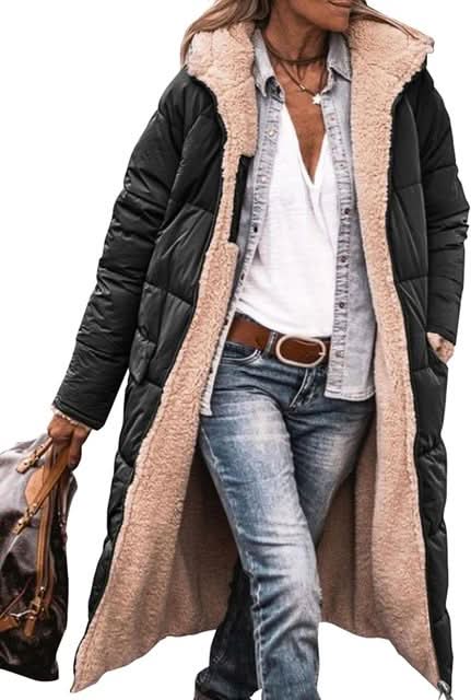 WW | vielseitig, warm und wendbar aus Sherpa-Fleece mit Kapuze für Damen