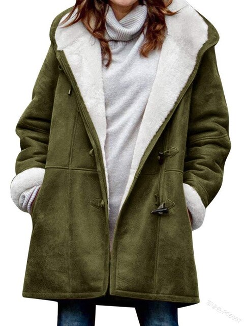 WW | Lässiger mit Fleece gefütterter Mantel mit Kapuze