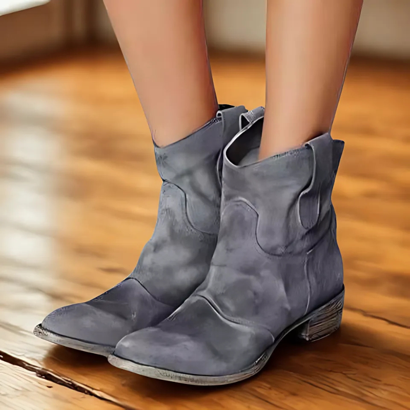 WW | Stiefeletten - Distressed Look mit Niederem Absatz