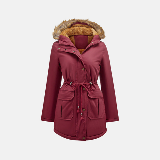 WW | Damen Parka Winterjacke mit Fleece-Futter und Kunstfellkapuze