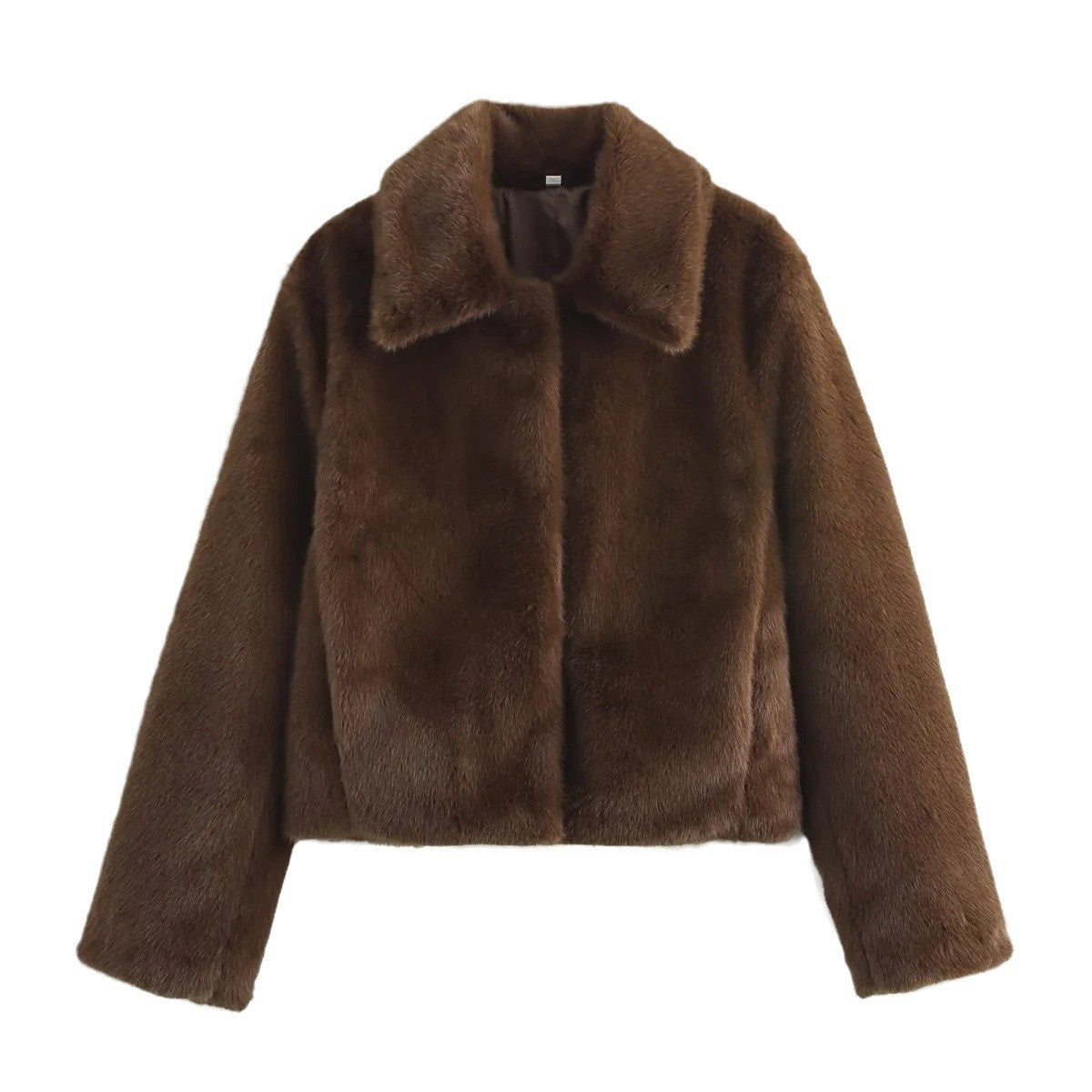 WW | Damen Pelzmantel mit klassischem Kragen und elegantem Silhouette