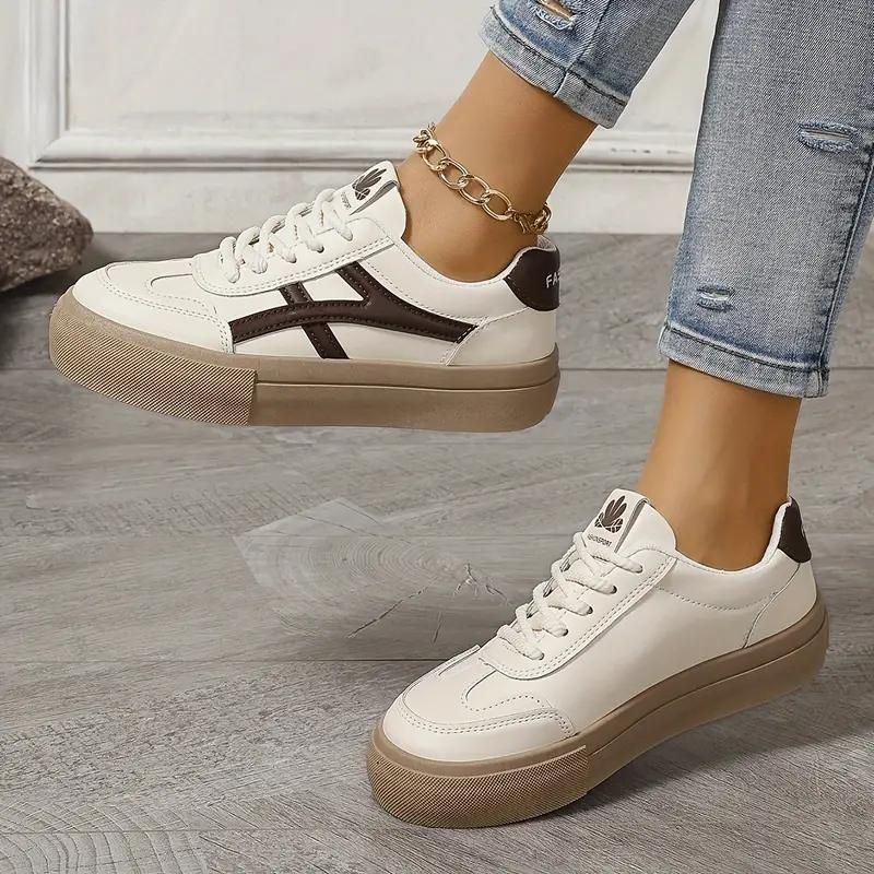 WW | Damenschuhe, Dicke Sohle, Schnürschuhe, Niedrig Top Sneakers, Skate Schuhe