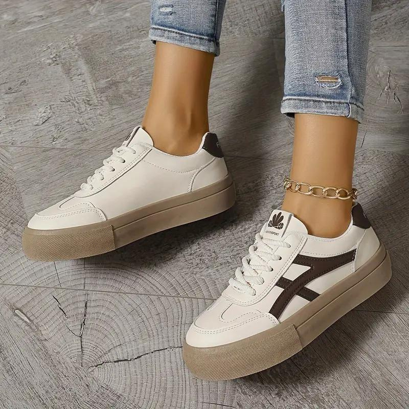 WW | Damenschuhe, Dicke Sohle, Schnürschuhe, Niedrig Top Sneakers, Skate Schuhe