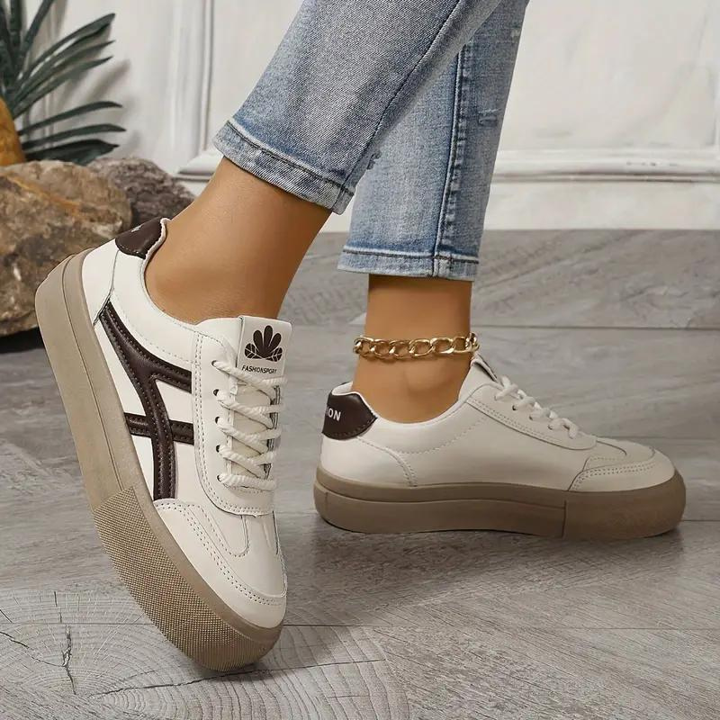 WW | Damenschuhe, Dicke Sohle, Schnürschuhe, Niedrig Top Sneakers, Skate Schuhe