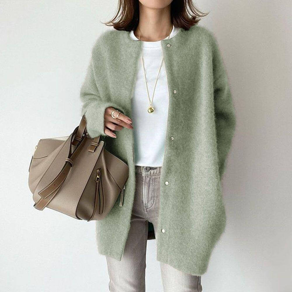 WW | Button Closure Mid-Length Plus Size Jacket Spring Jacket