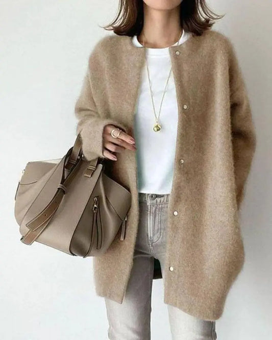 WW | Übergröße Gestrickt Langer Strickjacke Gestrickte Damenmode
