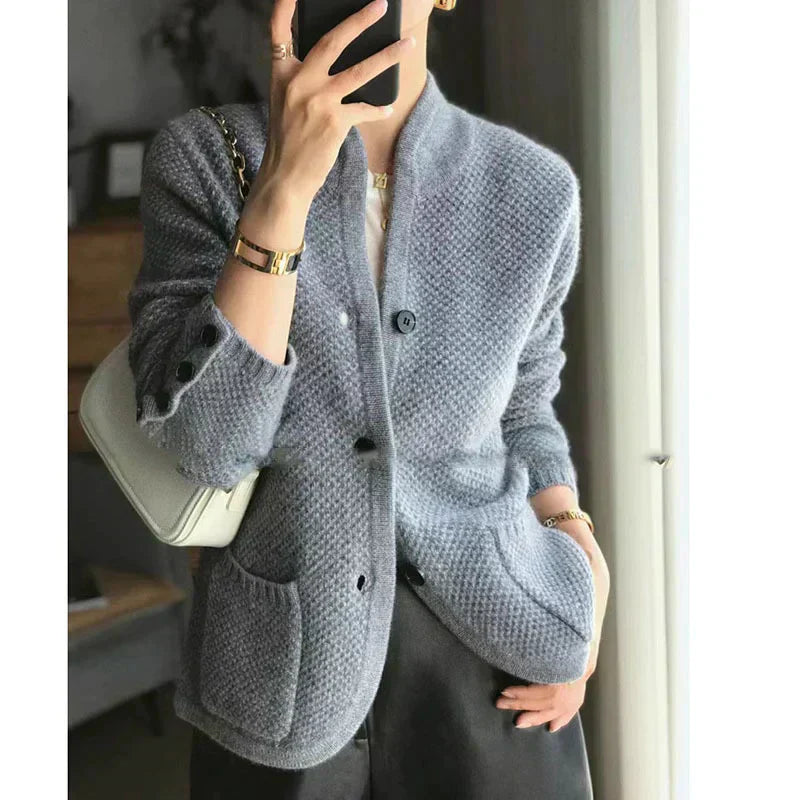 WW | Wollmix Knopfleiste Strickjacke Jacke