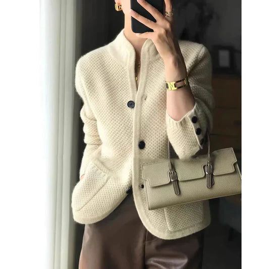 WW | Wollmix Knopfleiste Strickjacke Jacke