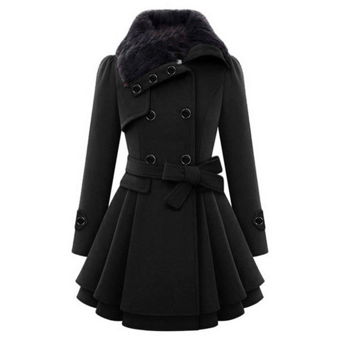 WW | Doppelreiher Gürtel Prinzessinnenjacke Wintertrenchcoat