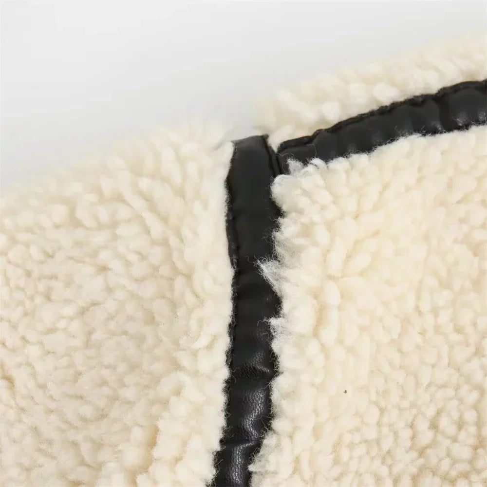 WW | Warme & weiche Sherpa-Jacke mit Kragen und Reißverschluss für den Winter