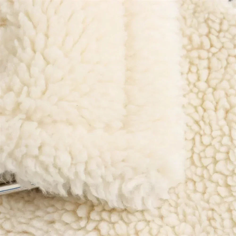 WW | Warme & weiche Sherpa-Jacke mit Kragen und Reißverschluss für den Winter