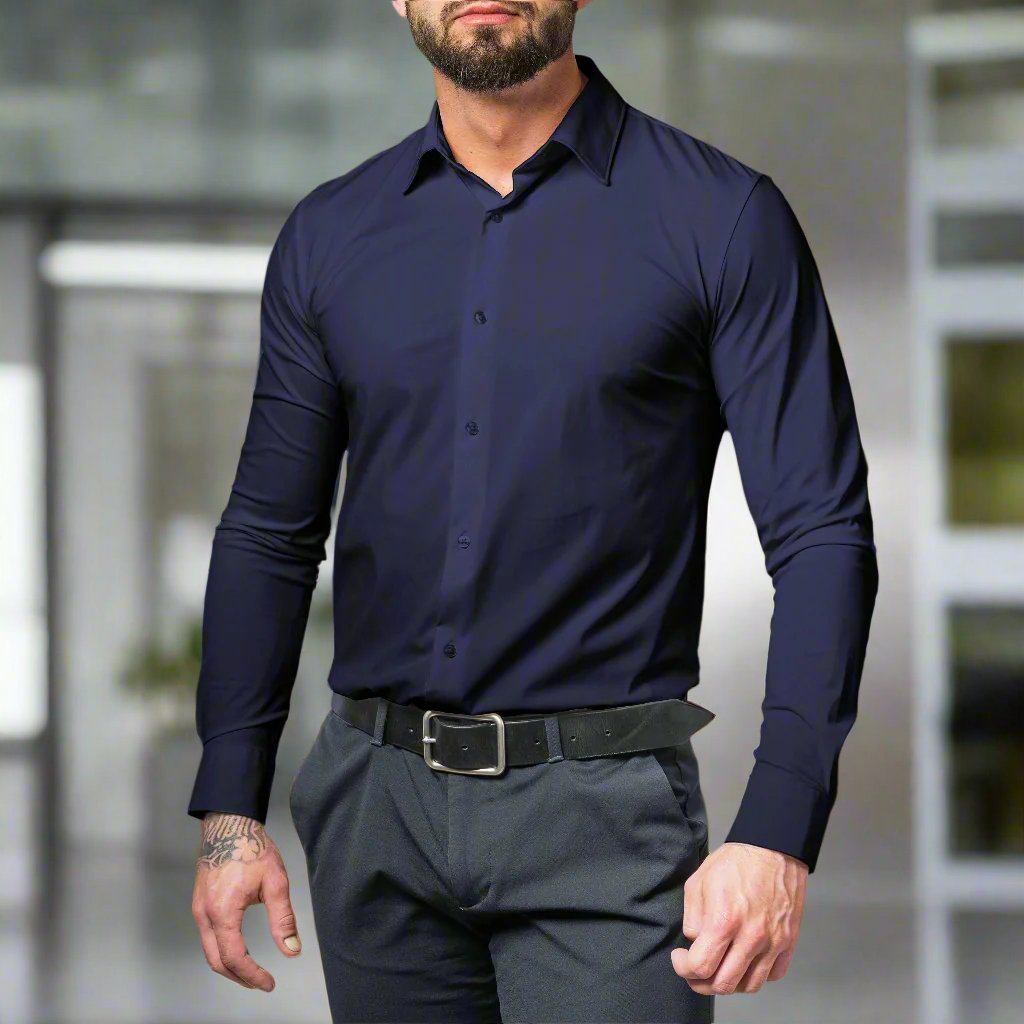 WW | Slim Fit Lange Ärmel Klassischer Kragen Elegante Für Formelle Anlässe