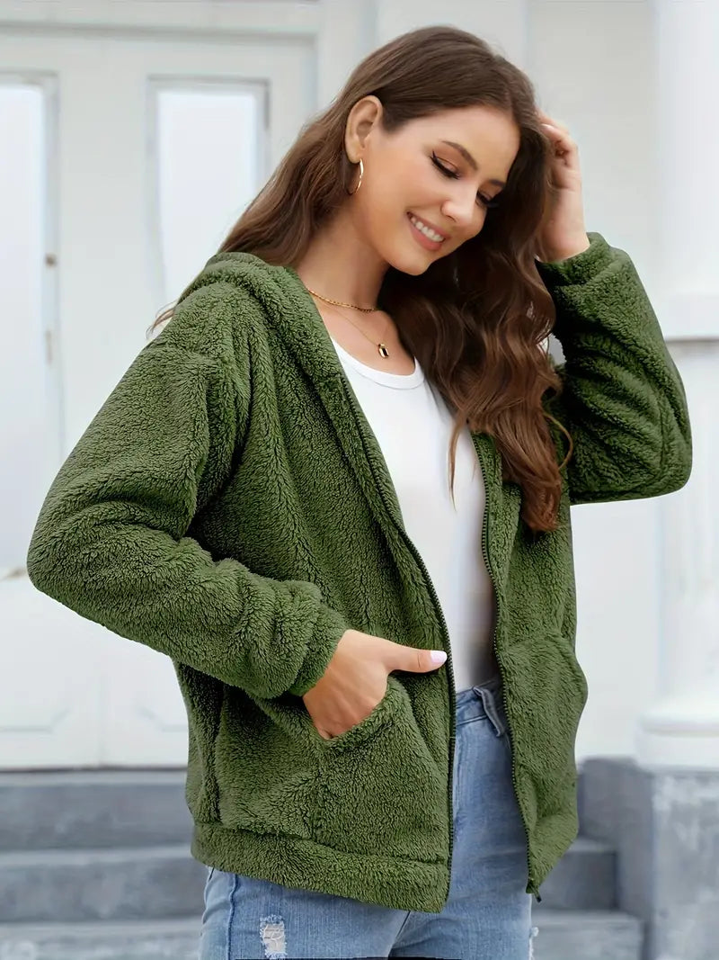 WW | Fleece-Winterjacke für Damen mit Kapuze