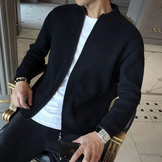 WW | Strickjacke Rippstruktur Reißverschlussdesign Klassisch Und Stilvoll