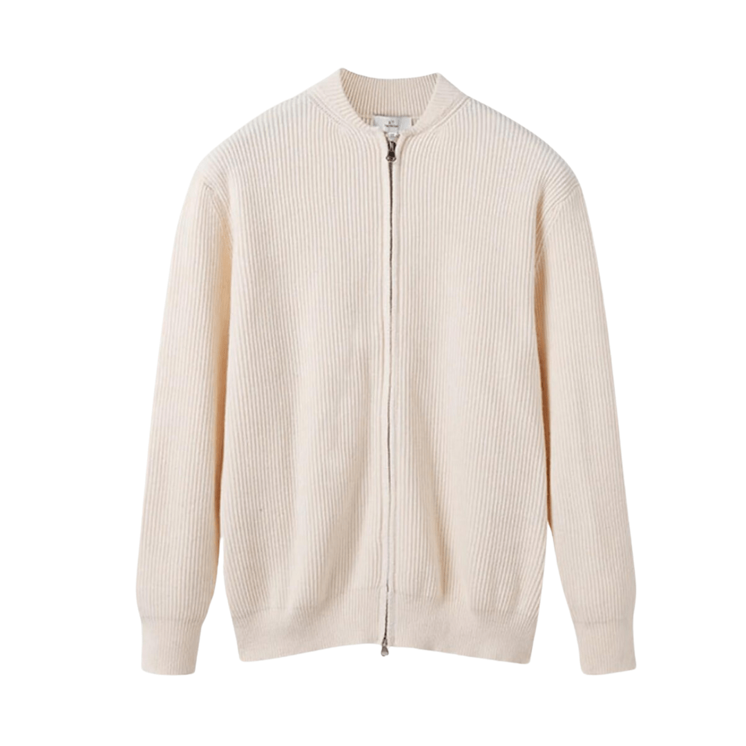 WW | Ribbed Cardigan Zipper Design Classic And Stylish