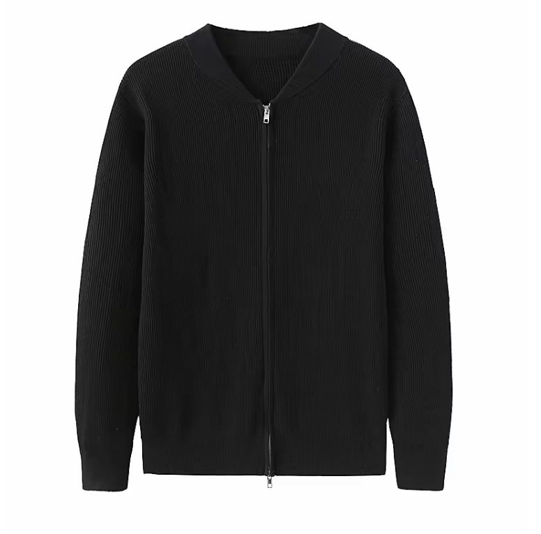 WW | Ribbed Cardigan Zipper Design Classic And Stylish