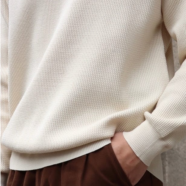 WW | Knitted Sweater Polo Collar V-Neck Long Sleeve Comfortable Fit