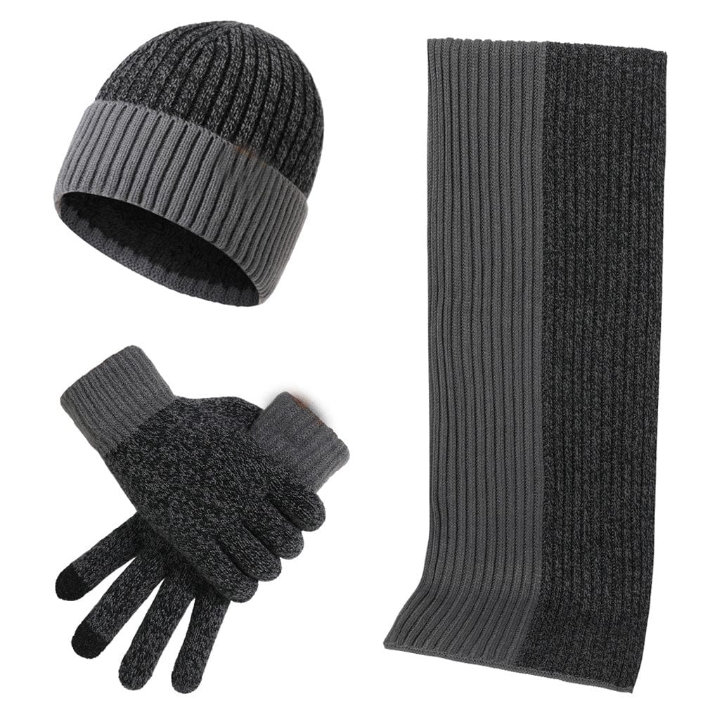WW | Knitted Hat And Scarf Soft And Warm Ribbed Elastic Material