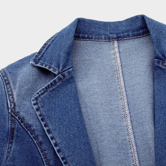 WW | Blazer Lässiger Lockere Passform Einreiher Blazerjacke für Damen
