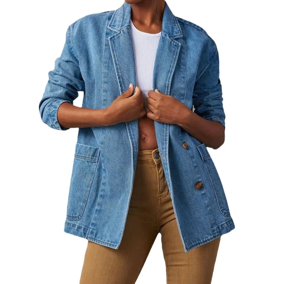 WW | Blazer Lang Blau Jacke Blazer für Frauen