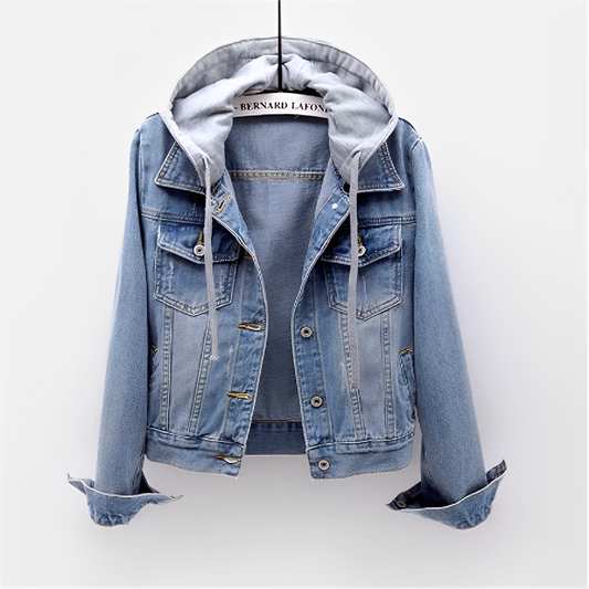 WW | Jacke Damenjacke Klassisch Blau mit Abnehmbarer Kapuze