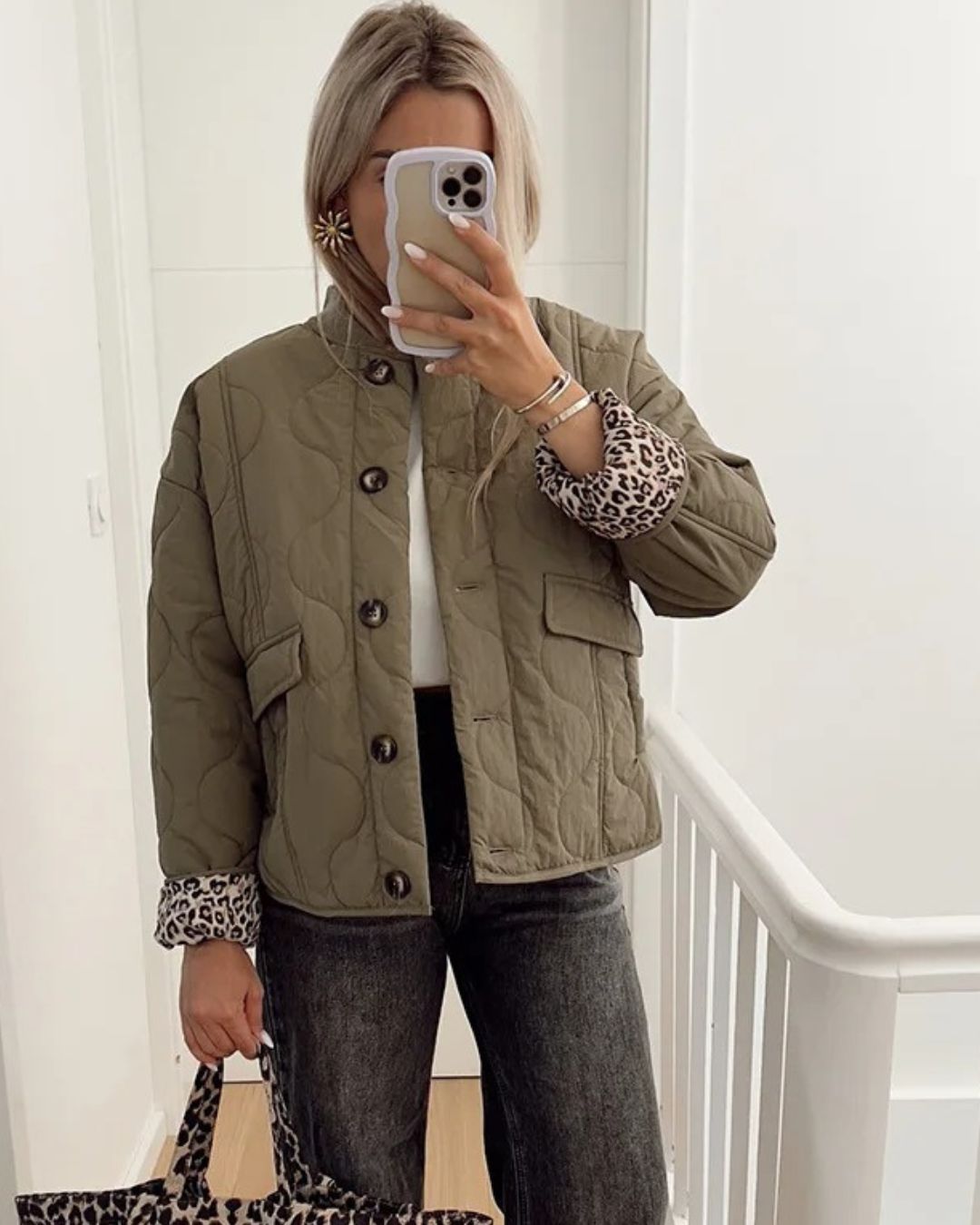 WW | Trendy Jacket with Leopard Lining