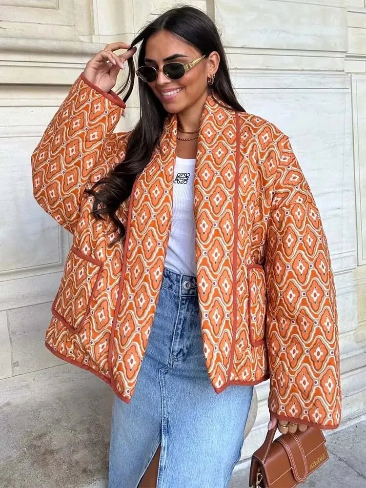 WW | Steppjacke - Leichter Boho-Stil - Lockere Passform - Vielseitige Schicht