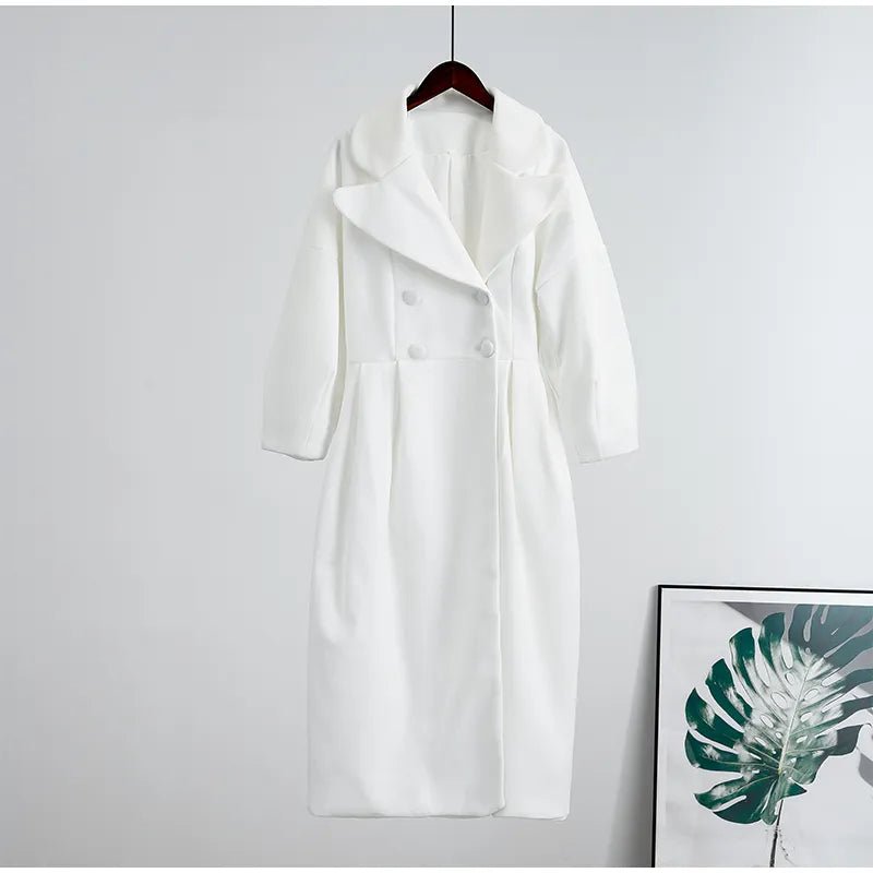 WW | Langer Wollmischungs-Mantel - Taillierter Gürtel - Zeitloser Stil - Elegante Oberbekleidung