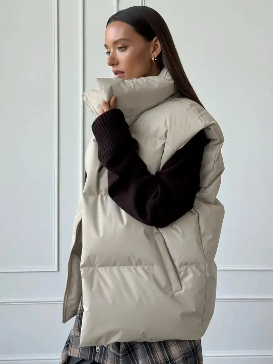 WW | Women's Padded Winter Vest with High Collar