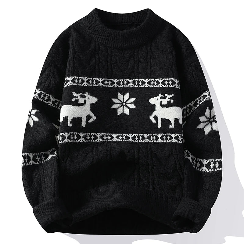 WW | Winter Sweater with Deer Pattern - Warm & Stylish Knitted Sweater for the Holidays