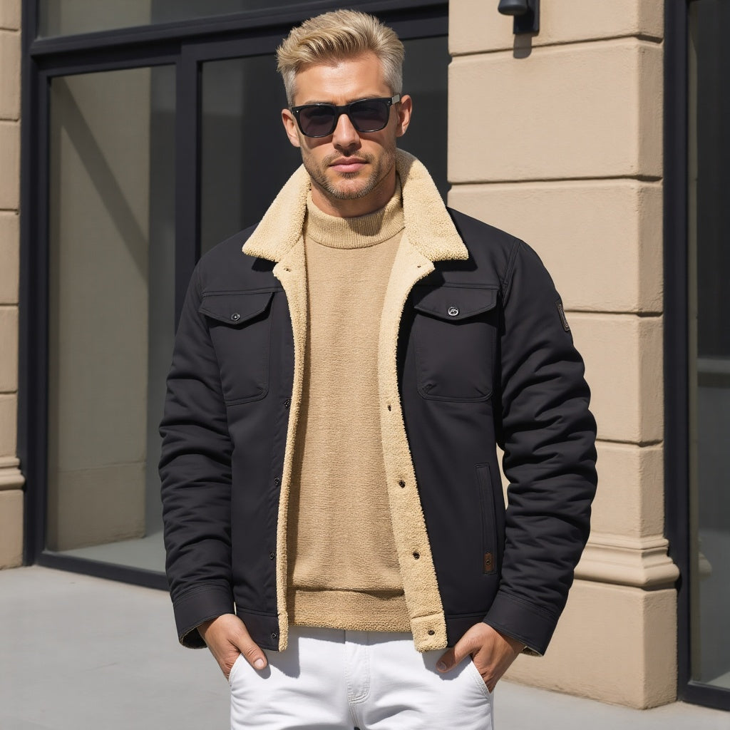 WW | Retro Bomberjacke Für Herren Im Weinlese Stil