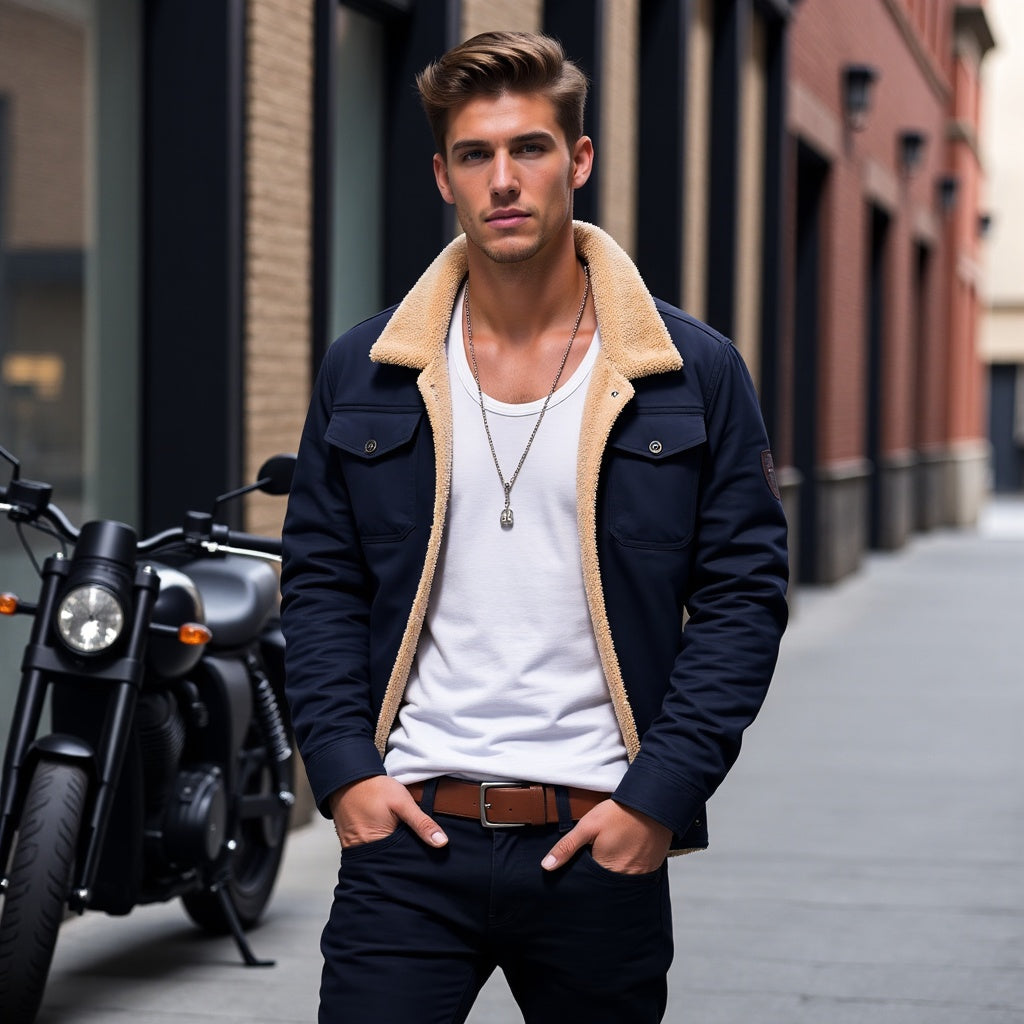 WW | Retro Bomberjacke Für Herren Im Weinlese Stil