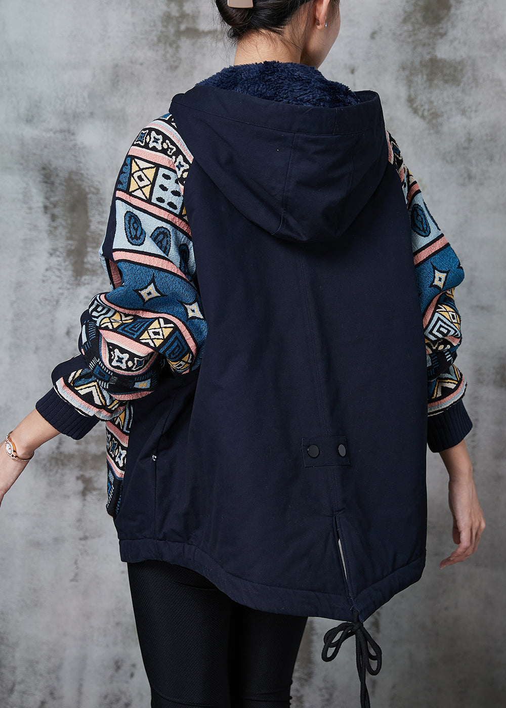 WW | Marine Oversized Printed Fine Cotton-Filled Winter Jackets