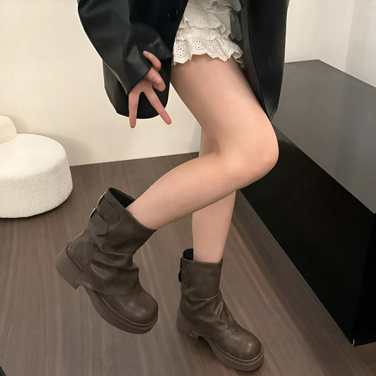 WW | Stylish Western Cowgirl Boots with Chunky Heel