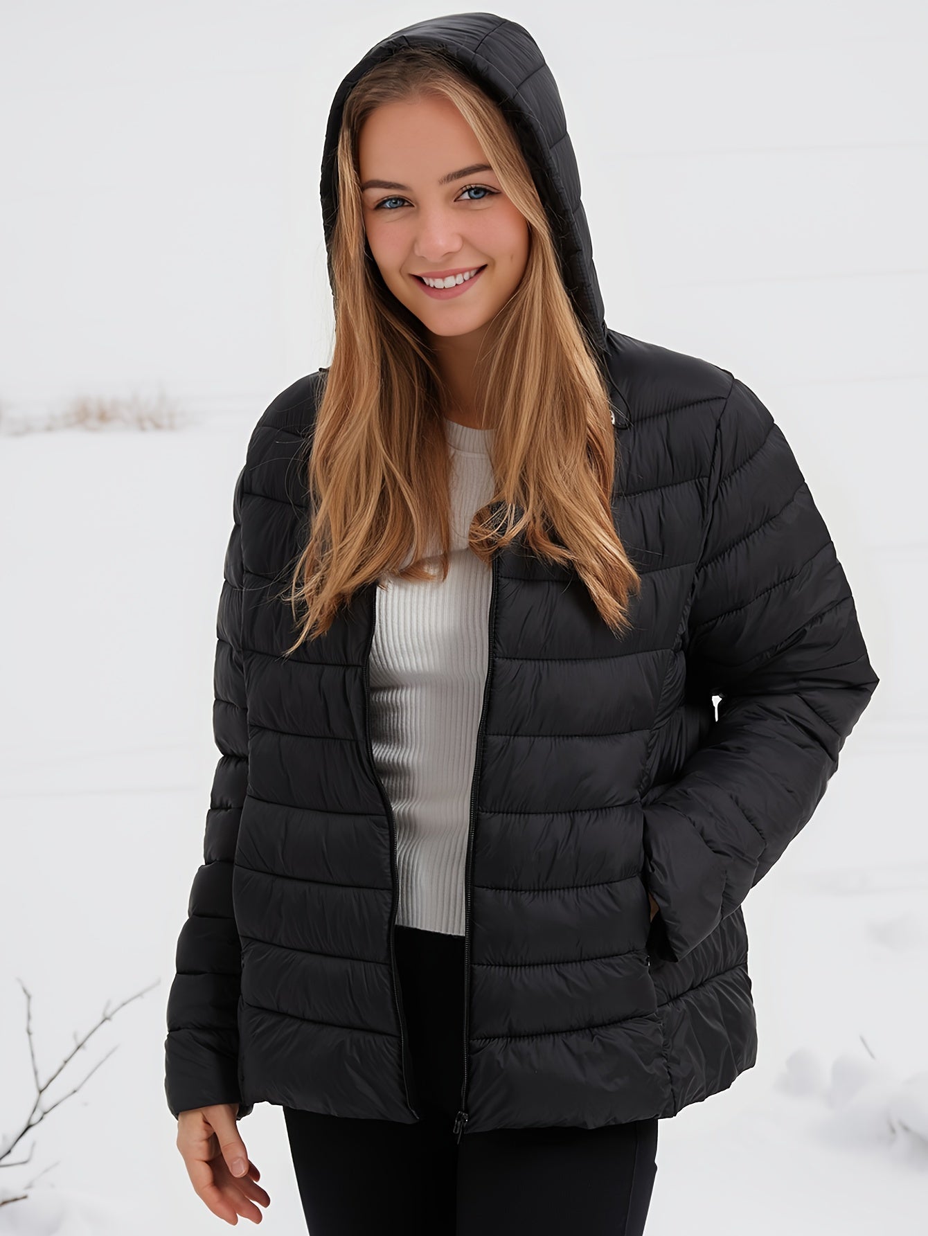 WW | Kapuze Leichtgewicht Pufferjacke Winterjacken für Damen