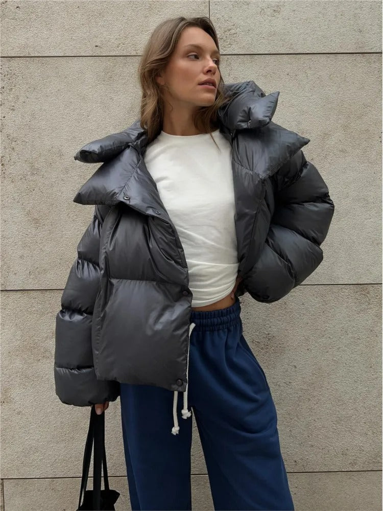 WW | Kurz Gefüttert Winterjacke Pufferjacke Damen