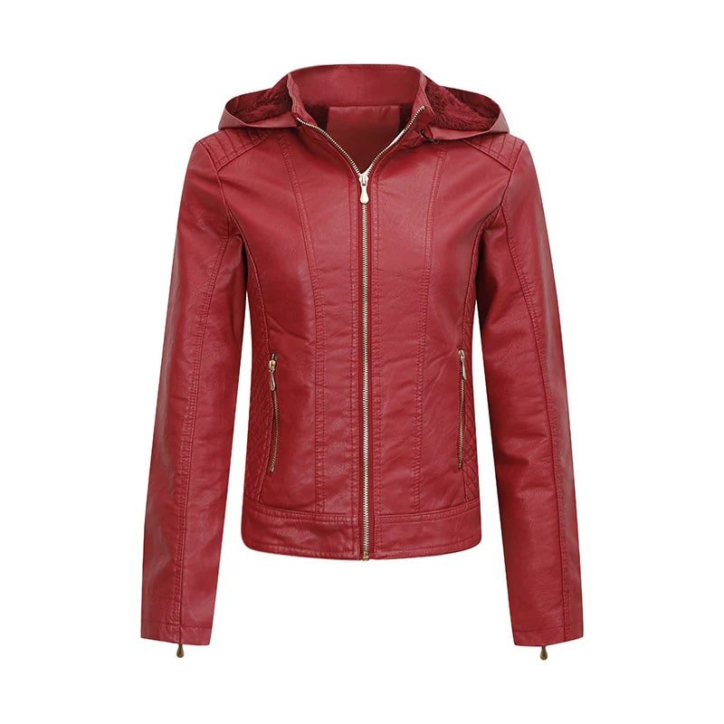 WW | PU Lederjacke mit Kapuze - Vielseitiges Design - Leicht & Stylish