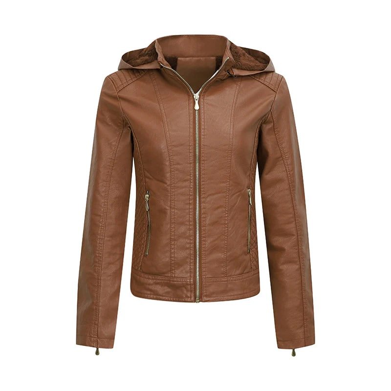 WW | PU Lederjacke mit Kapuze - Vielseitiges Design - Leicht & Stylish