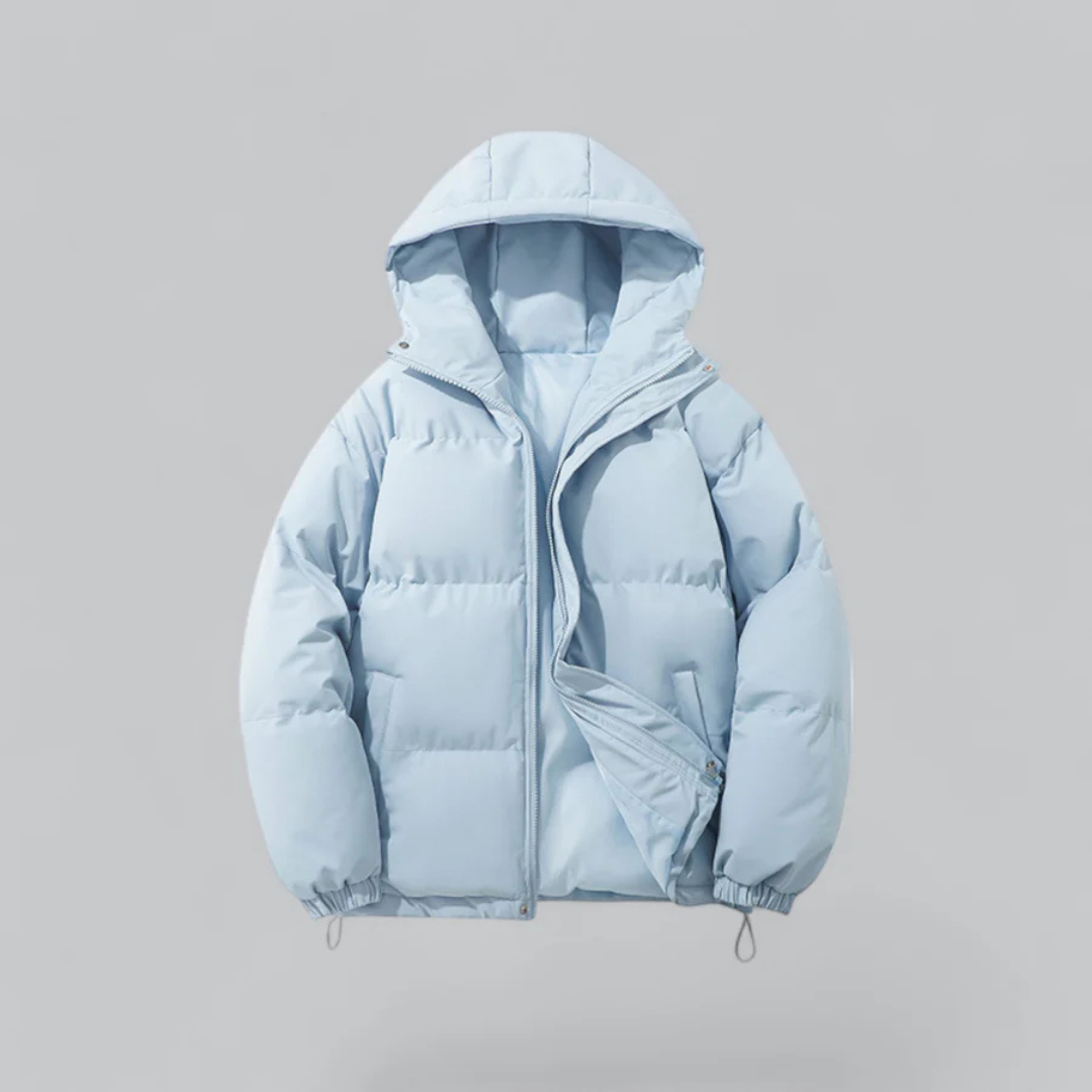 WW | Klassische unisex Daunenjacke mit Reißverschluss für den Winter Kapuze