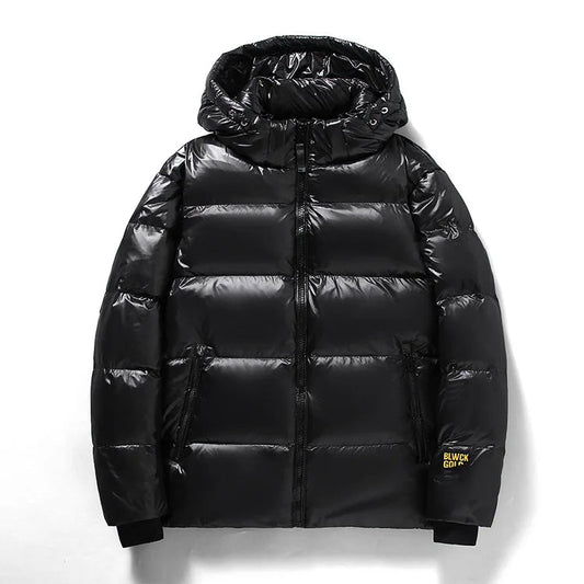 WW | Winter-Steppjacke mit Kapuze für Herren Schwarz