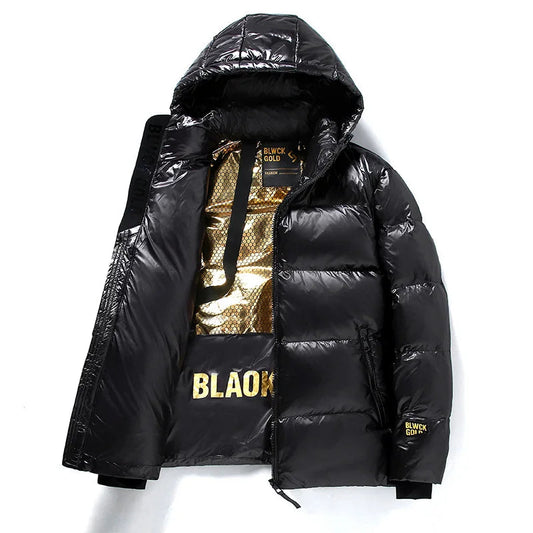 WW | Winter-Steppjacke mit Kapuze für Herren Schwarz