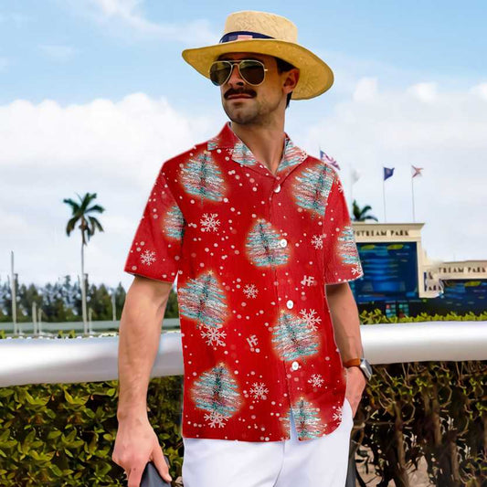 WW | Dragonfly-Shaped Christmas Tree Shirt, Christmas Hawaiian Shirt