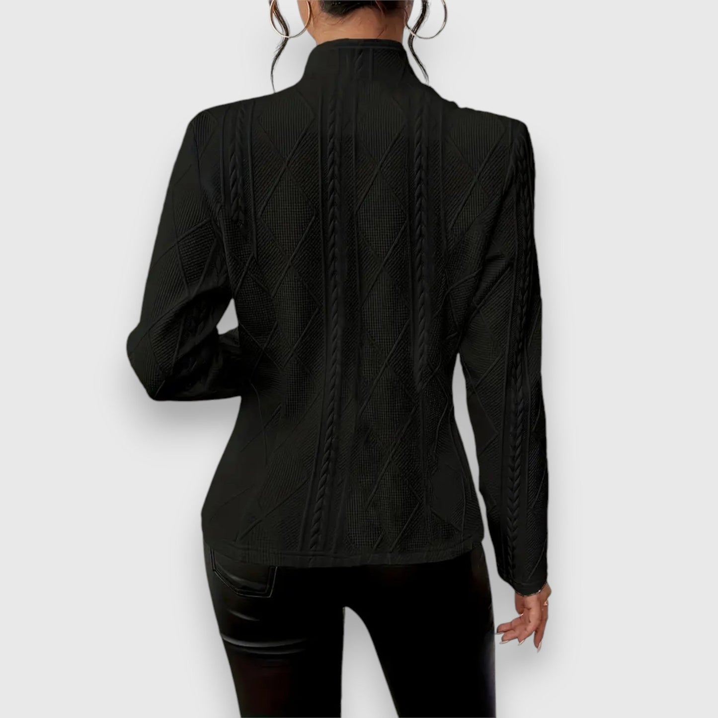WW | Sleeved Knitted Blazer for Winter Button Closure