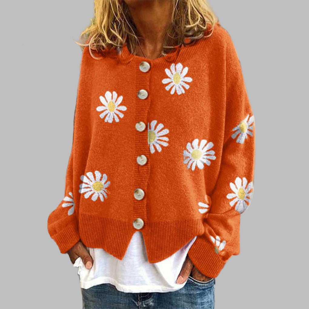 WW | Knitted Floral Sweater for Women
