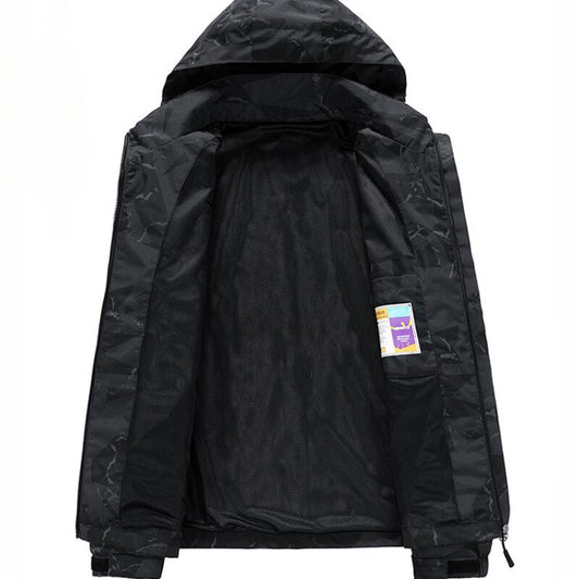 WW | Wasserdichte Winter-Skijacke Sportlicher Stil mit Reißverschluss und Buchstabendruck