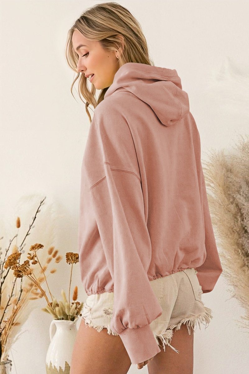 WW | With pocket hoodie lightweight jacket - Crepe