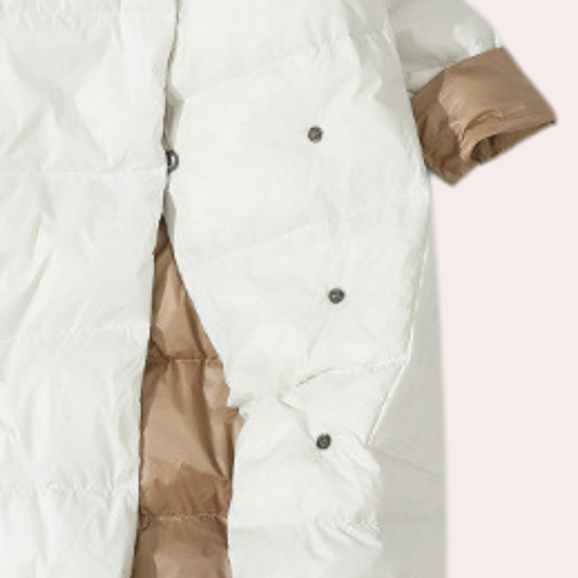 WW | Damen Lange Winterjacke Aus Daunen mit Hohem Kragen
