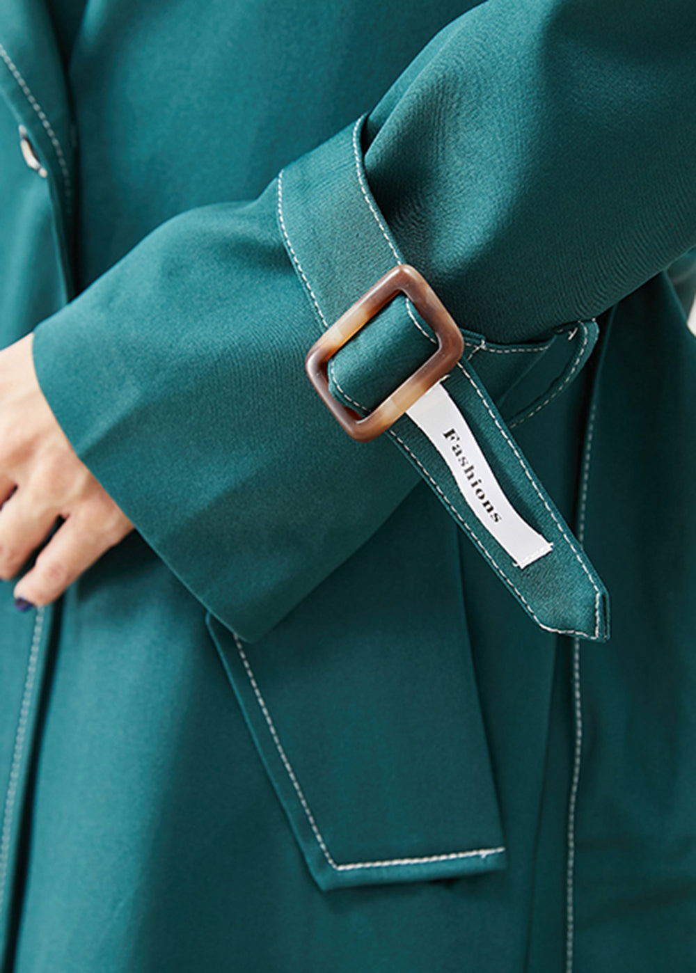 WW | Blackish Green Double-Breasted Pocket Cotton Coats
