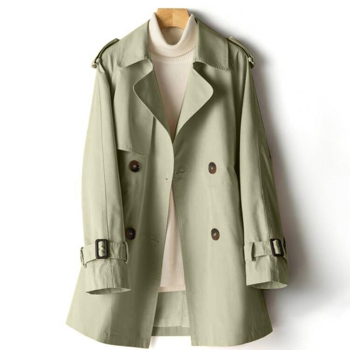 WW | Eleganter Jaquard Trenchcoat mit Revers Für Damen