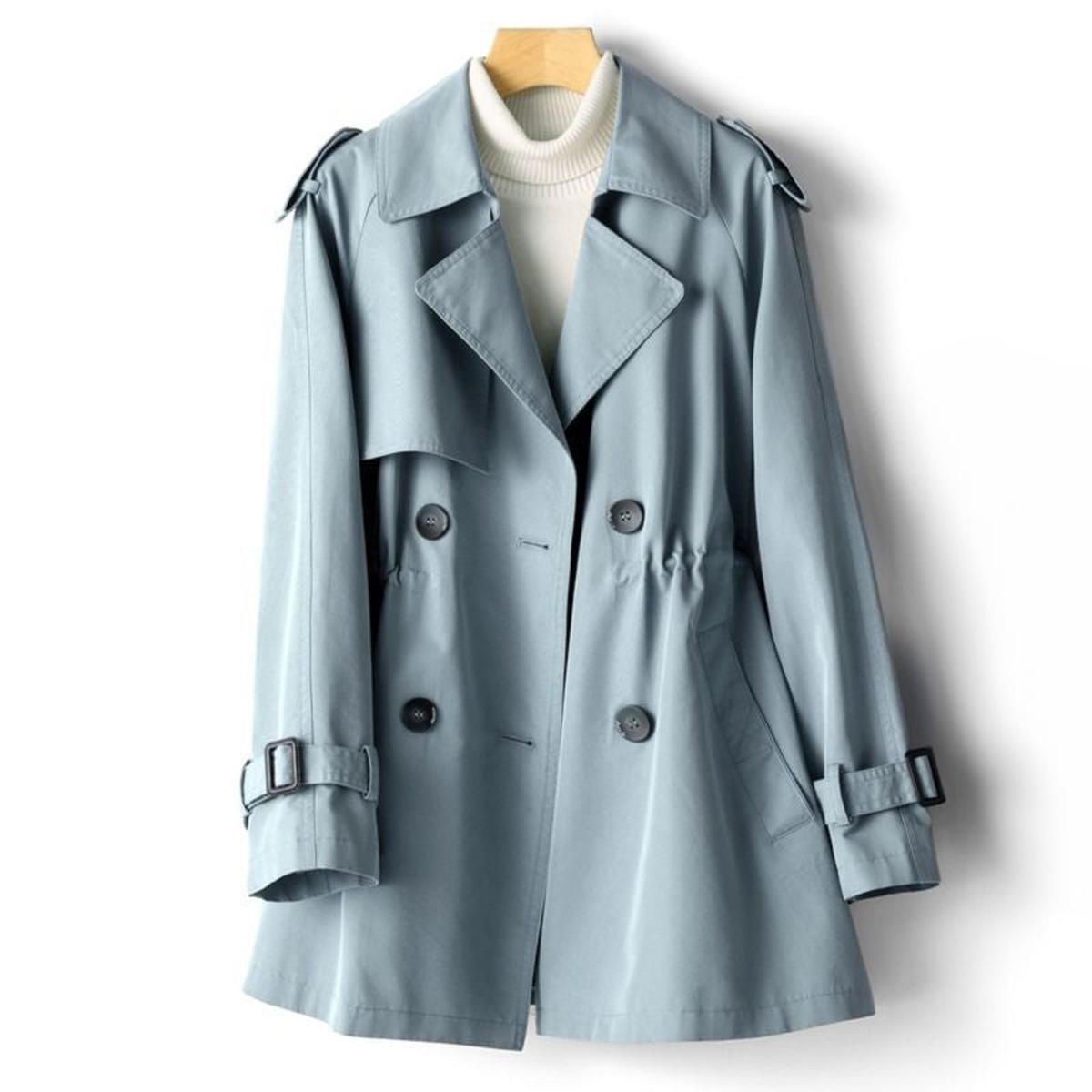 WW | Eleganter Jaquard Trenchcoat mit Revers Für Damen